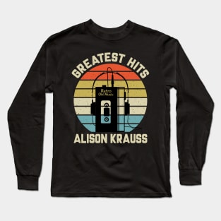 Greatest Hits Alison Retro Walkman Krauss Vintage Art Long Sleeve T-Shirt